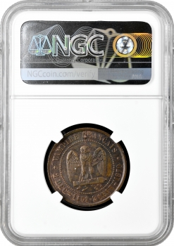 Франція 10 сантимів 1870, NGC MS63 BN, "Поразка Седана" Top Pop