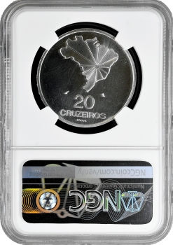 Бразилія 20 крузейро 1972, NGC MS65 PROVA, "Проголошення Незалежності"