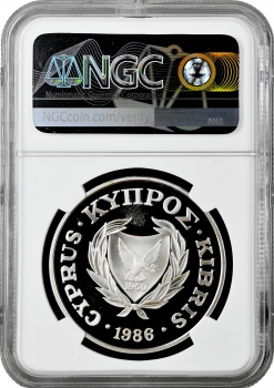 Кіпр 1 фунт 1986 р., NGC PF69 UC, "Всесвітній фонд дикої природи - Муфлон"