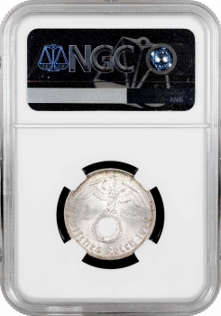 Німеччина - Третій рейх 2 рейхсмарки 1939 р. D, NGC MS6+, "Нацистська Німеччина (1933 - 1945)" Top Pop 1/0