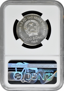 В'єтнам 100 донгів 1986 р., NGC MS69, "В'єтнамська джонка"