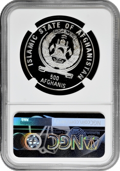 Афганістан 500 афгані 1998 р., NGC PF68 UC, "Фауна Азії - Олень Марко Поло"