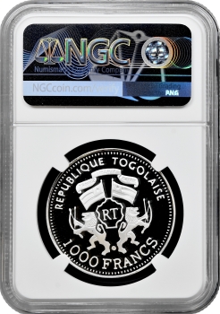 Того 1000 франків 2000 р., NGC PF69 UC, "Тварина в небезпеці - Лев"