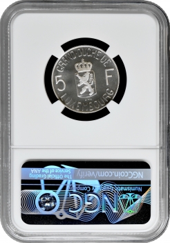 Люксембург 5 франків 1980 р., NGC PF68 CAM, "Велика герцогиня Шарлотта" Top Pop