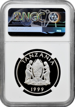 Танзанія 200 шилінгів 1999 р., NGC PF69 UC, "Дика природа Африка - звичайний шимпанзе"