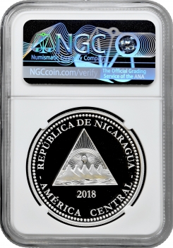 Нікарагуа 100 кордоб 2018 р., NGC PF69 UC, "Дика природа Нікарагуа - Ягуар"