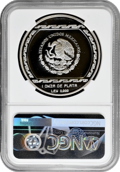 Мексика 5 песо 1993 р., NGC PF69 UC, "Доколумбовий Веракрус - Усміхнене обличчя"