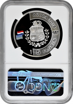 Аруба 5 флоринів 2015 р., NGC PF69 UC, "200 років Королівству Нідерланди" Top Pop