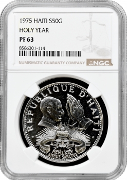 Гаїті 50 гуртів 1975 р., NGC PF63, "Священний рік"