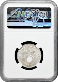 Німеччина - Третій рейх 2 рейхсмарки 1937 A, NGC MS63, "Нацистська Німеччина (1933 - 1945)"