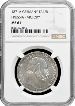 Пруссія 1 талер 1871 р., NGC MS61, "Перемога у Франко-прусській війні"