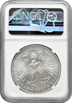 Франкфурт 2 талери 1861 р., NGC MS61, "Вільне місто Франкфурт (1807 - 1866)"