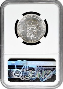 Нідерланди 1 гульден 1944 P, NGC MS63, "Королева Вільгельміна (1890 - 1948)"