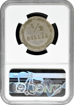 Голландська Ост-Індія 1/2 долара 1902-1913 р., NGC AU Det., "Silau Tabakmaaschappy"