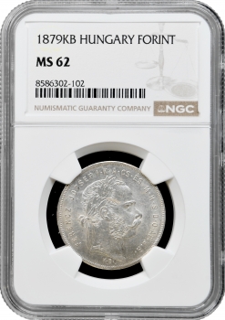 Угорщина 1 форинт 1879 KB, NGC MS62, "Імператор Франц Йосип (1848 - 1916)"