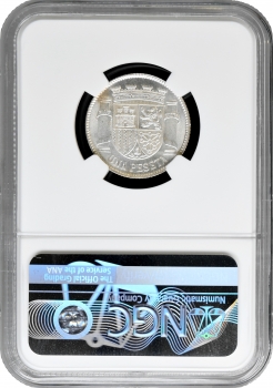 Іспанія 1 песета 1933 (34), NGC MS65, "Друга Республіка (1931 - 1939)"