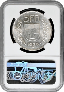Швейцарія 5 франків 1926 B, NGC MS61, "Швейцарська Конфедерація (1917 - 1967)"