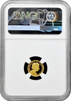 Острів Мен 1/25 крони 2001 PM, NGC MS68, "Сомалійська кішка" золото