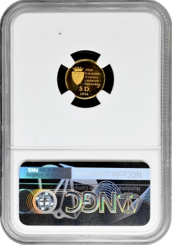 Андорра 5 динерів 1994 SM, NGC PF68 UC, "Дикі тварини - Звичайна білка"