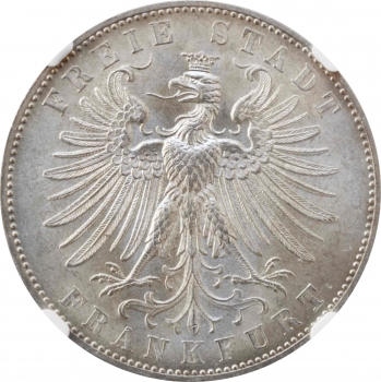 Франкфурт 1 талер 1862 р., NGC MS63, "Німецький стрілецький фестиваль"