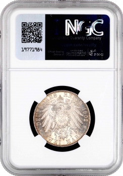 Саксонія 2 марки 1902 р. E, NGC MS66, "Смерть Альберта Саксонського"