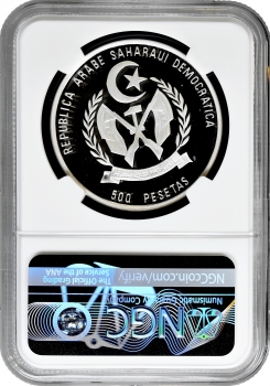 Західна Сахара 500 песет 1994 р., NGC PF68 UC, "Доісторичні тварини - Камаразавр" Top Pop