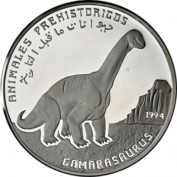 Західна Сахара 500 песет 1994 р., NGC PF68 UC, "Доісторичні тварини - Камаразавр" Top Pop