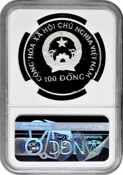 В'єтнам 100 донгів 1994 р., NGC PF69 UC, "Доісторичні тварини - Едафозавр" Top Pop