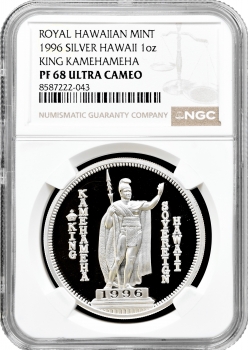 Гавайський монетний двір 1 долар 1996 р., NGC PF68 UC, "Король Камехамеха I" 1 унція