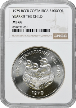 Коста-Ріка 100 колонів 1979 року, NGC MS68, "Міжнародний рік дітей"