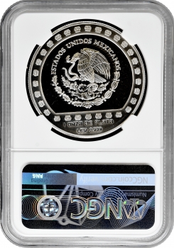 Мексика 100 песо 1992 р. Mo, NGC PF69 UC, "Ацтекі - Уеуетеотль /Huehueteotl/"