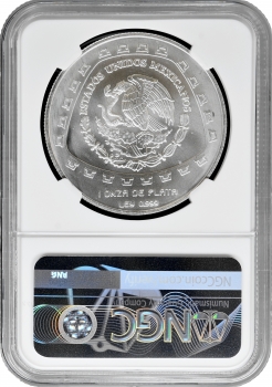 Мексика 5 песо 1998 р. Mo, NGC MS65, "Тольтеки - Ягуар"