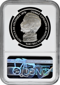 Колумбія 500 песо 1978 р., NGC PF69 UC, "Острорилий крокодил" Top Pop
