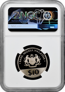 Малайзія 10 рінггіт 1987 р., NGC PF67 UC, "30 років Незалежності"