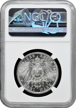 Брауншвейг-Вольфенбюттель 3 марки 1915, NGC MS63, "Весілля і вступ на престол Ернста Августа"