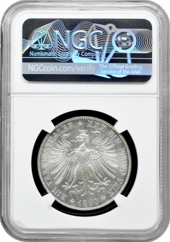 Франкфурт 1 талер 1860, NGC MS63, "Вільне місто Франкфурт (1807 - 1866)"
