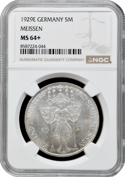 Веймарська Республіка 5 рейхсмарок 1929 р. E, NGC MS64+, "1000 років Мейсена"