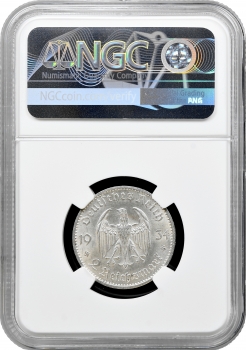 Німеччина - Третій рейх 2 рейхсмарки 1934 р. D, NGC MS63, "Гарнізонна церква в Потсдамі"