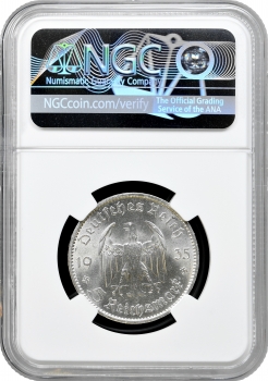 Німеччина - Третій рейх 5 рейхсмарок 1935 р. A, NGC MS63, "Гарнізонна церква в Потсдамі"