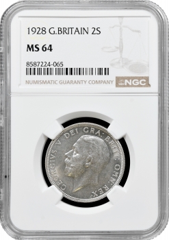 Великобританія 2 шилінга (флорин) 1928, NGC MS64, "Король Георг V (1910 - 1936)"