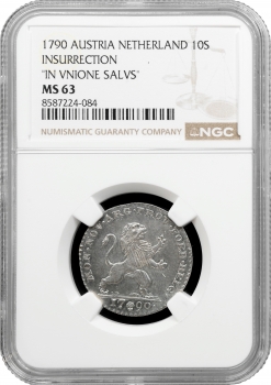 Австрійські Нідерланди 10 солей 1790, PCGS MS63, "Незалежність Бельгії (11.01.1790 - 02.12.1790)"