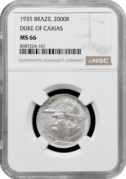 Бразилія 2000 рейсів 1935, NGC MS66, "Перша Республіка (1889 - 1942)"