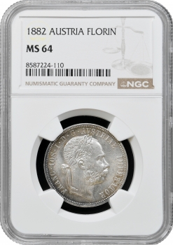 Австрія 1 Флорин 1882, NGC MS64, "Імператор Франц Йосип I (1848 - 1916)"