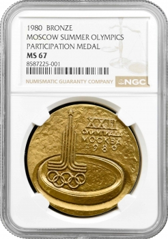 Росія - СРСР бронзова медаль 1980, NGC MS67, "Літні Олімпійські Ігри, Москва" Top Pop
