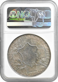 Швейцарія срібна медаль 1901 р., NGC AU58, "Люцернський стрілецький фестиваль"