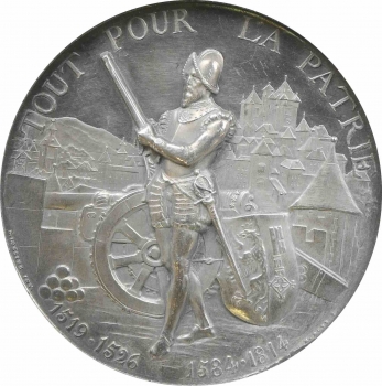 Швейцарія срібна медаль 1887 р., NGC UNC Det., "Женівський стрілецький фестиваль"