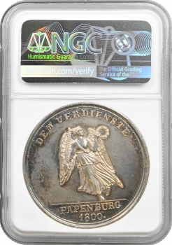 Німеччина срібна медаль 1860 р., NGC MS62, "Страхова компанія Папенбург"