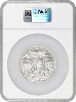Веймарська Республіка Медаль 1928 р., NGC MS61, "Трансатлантичний переліт Бремена"