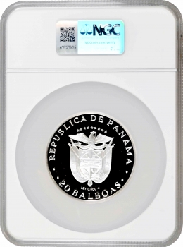 Панама 20 бальбоа 1982 FM, NGC PF68 UC, "Васко Нуньєс де Бальбоа"