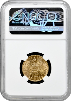 Гамбург 20 марок 1913 р. J, NGC MS64, "Вільне місто Гамбург (1871 - 1918)" золото